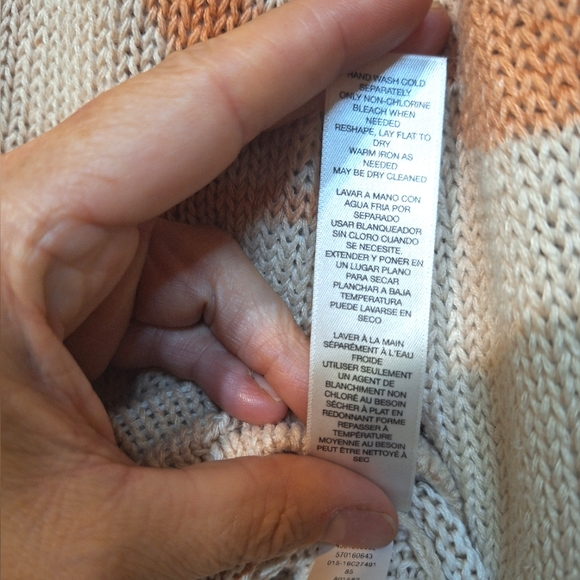 Chico's Fauna Warm Floral Sweater large 3/4 sleeve beige floral linen cotton top - Picture 6 of 7